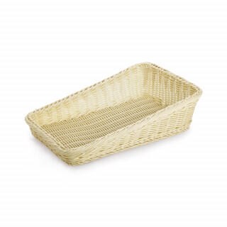 кт286 Корзинка пластиковая со скошенным бортом 300х450 мм бежевая